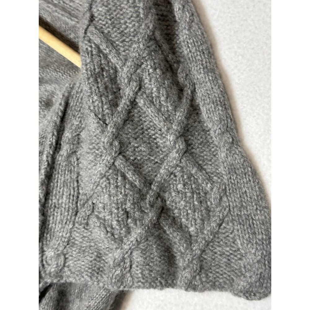 A GIANNETTI 100% CASHMERE GRAY OPEN SHAWL COLLAR CARDIGAN SWEATER, SIZE L - Picture 2 of 7